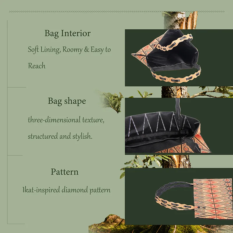 Geometric Lattice Eco-Friendly Cork Bag