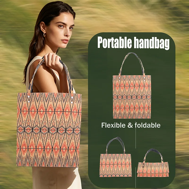 Geometric Lattice Eco-Friendly Cork Bag